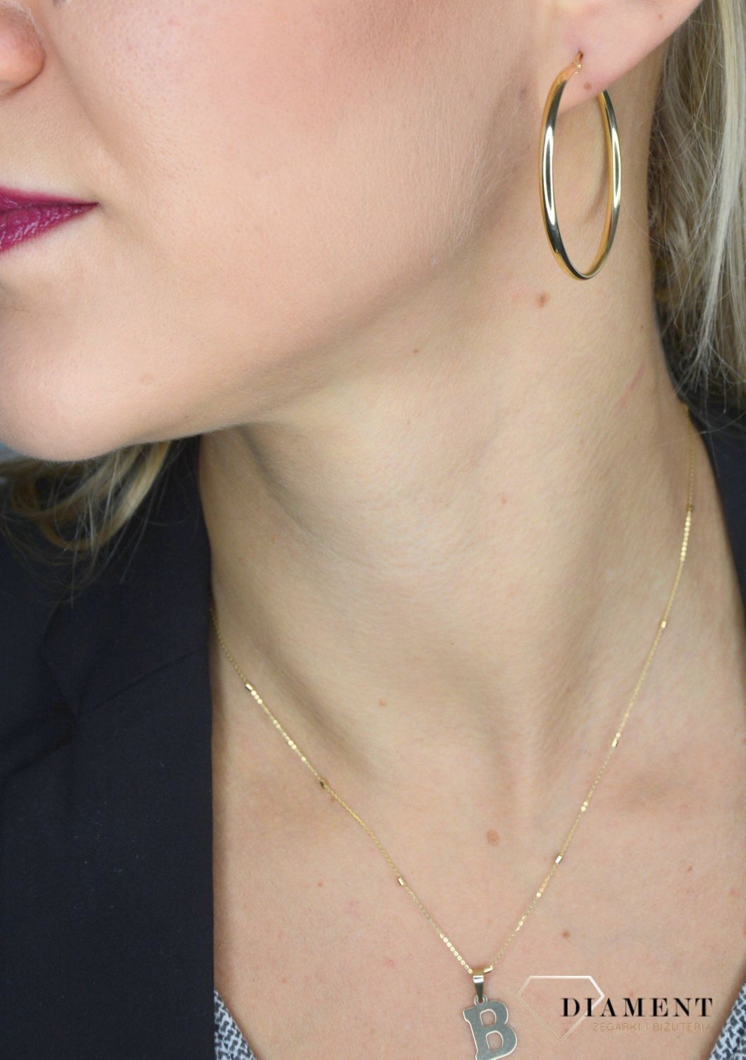 Złote kolczyki 585 koła 4,5 cm KL 8415B 585.jpg